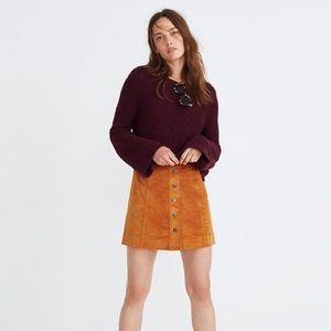 Madewell A-Line Velveteen Mini Skirt